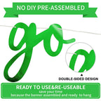 BEISHIDA Double-Sided Green Go Shawty Birthday Banner – 11.4ft, Pre-Strung, No DIY, Glitter Hip Hop Theme