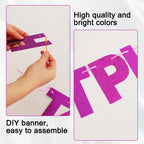 BEISHIDA 116 PCS A-Z Glitter Purple DIY Letter Banner Kit for Birthday, Graduation, Wedding Decor