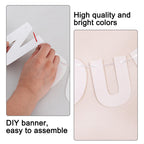 BEISHIDA 116 PCS Glitter Color White DIY Letter Banner Kit – 111 Letters & 3 Ropes for Birthday, Wedding, Graduation