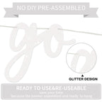 BEISHIDA Glitter White Go Shawty Birthday Banner – 11.4Ft Pre-Strung Hip Hop Theme