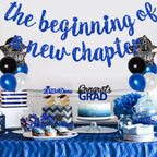 BEISHIDA Glitter Blue The Beginning of a New Chapter Banner — Graduation & Farewell Decor