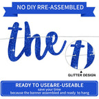 BEISHIDA Glitter Blue The Beginning of a New Chapter Banner — Graduation & Farewell Decor