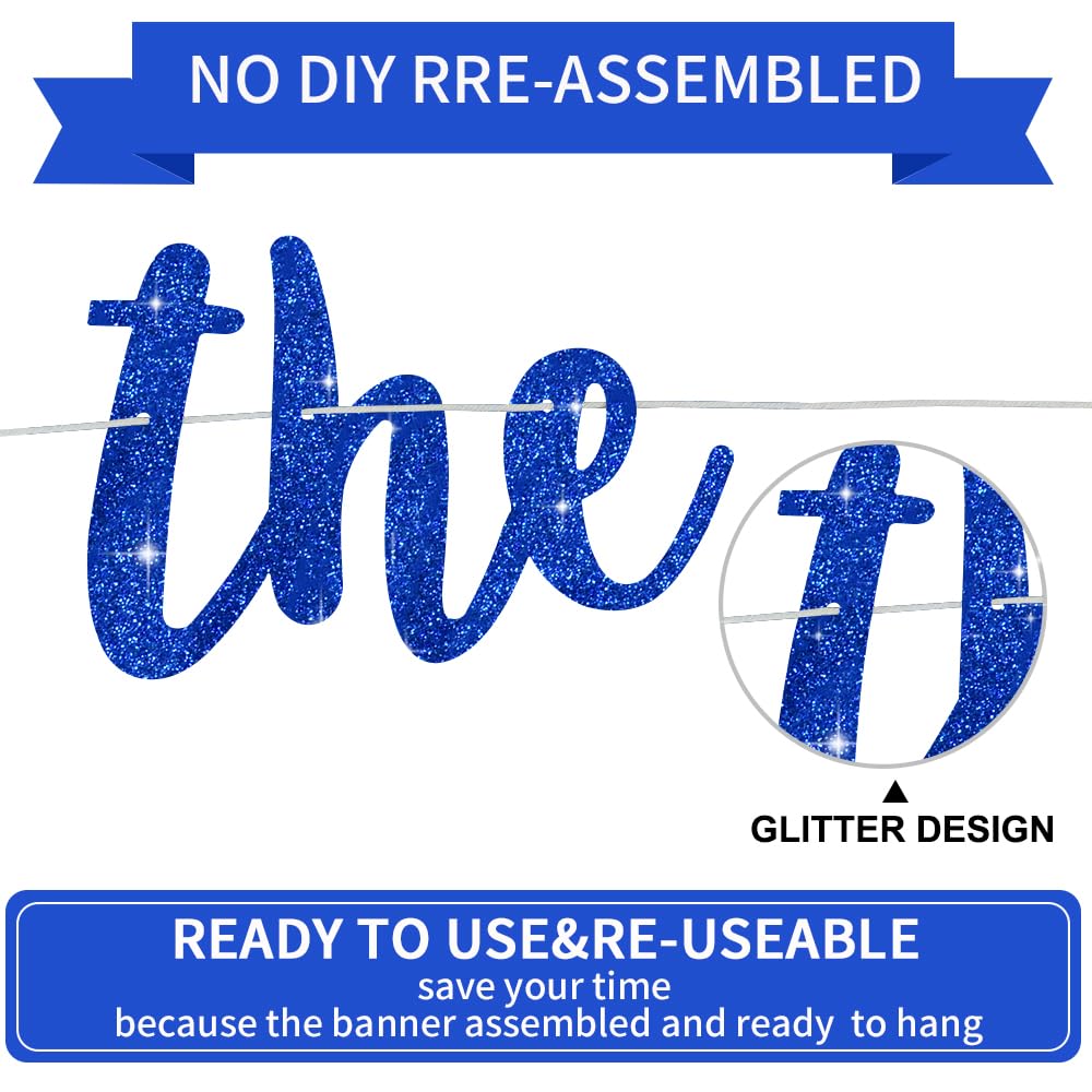 BEISHIDA Glitter Blue The Beginning of a New Chapter Banner — Graduation & Farewell Decor