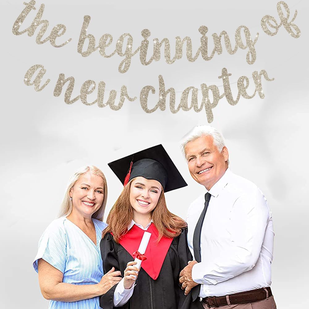 BEISHIDA Glitter Champagne Banner – The Beginning of a New Chapter for Graduation & Farewell Parties