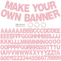 BEISHIDA Glitter Dark Pink DIY Letter Banner Kit – 111 Letters & Numbers, 3 Ropes, 2 Threading Devices