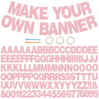 BEISHIDA Glitter Dark Pink DIY Letter Banner Kit – 111 Letters & Numbers, 3 Ropes, 2 Threading Devices