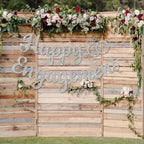 BEISHIDA Glitter Happy Engagement Banner - Pre-Strung Silver Party Decor