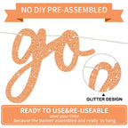 BEISHIDA Glitter Light Orange Go Shawty Its Your Birthday Banner 11.4ft - Pre-Strung Hip Hop Theme Party Decor