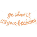BEISHIDA Glitter Light Orange Go Shawty Its Your Birthday Banner 11.4ft - Pre-Strung Hip Hop Theme Party Decor