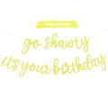 BEISHIDA Glitter Light Yellow Go Shawty Birthday Banner – 11.4ft, Pre-Strung, NO-DIY