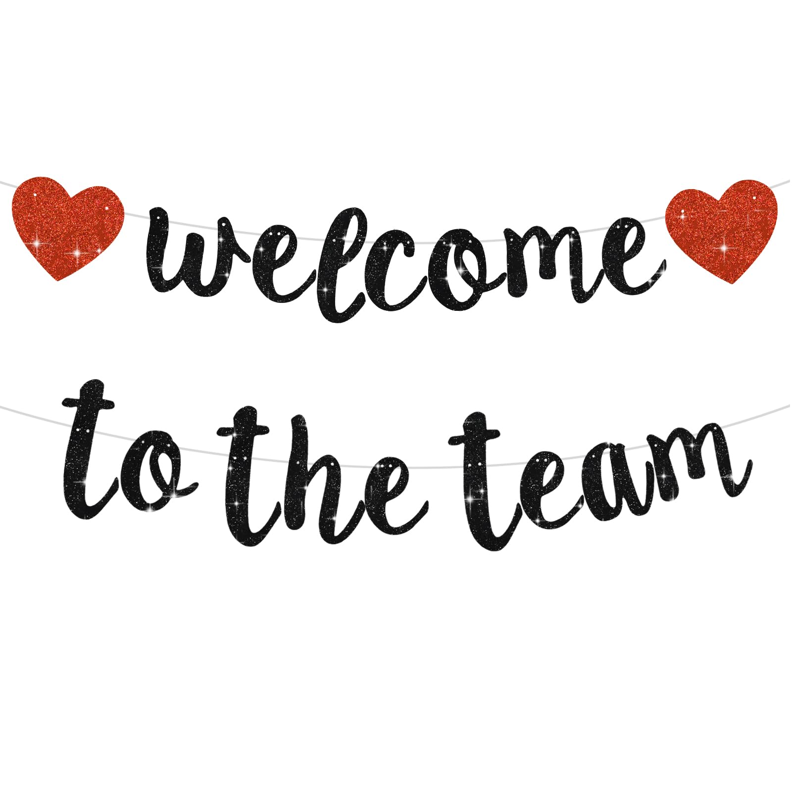 BEISHIDA Glitter Welcome to The Team Banner – Pre-Strung, No DIY Party Decor