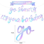 BEISHIDA Iridescent Go Shawty Banner – Pre-Strung Birthday Party Decor (Hip Hop Theme)