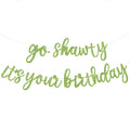 BEISHIDA Grass Green Go Shawty It's Your Birthday Banner – 11.4ft, Pre-Strung Glitter Party Sign