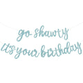 BEISHIDA Go Shawty Birthday Banner 11.4ft Baby Blue – Pre-Strung Glitter Hip Hop Theme