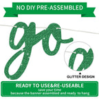 BEISHIDA Green Go Shawty It's Your Birthday Banner - Pre-Strung Glitter Hip Hop Decor