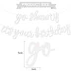 BEISHIDA Glitter White Go Shawty Birthday Banner – 11.4Ft Pre-Strung Hip Hop Theme