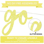 BEISHIDA Glitter Light Yellow Go Shawty Birthday Banner – 11.4ft, Pre-Strung, NO-DIY