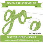 BEISHIDA Grass Green Go Shawty It's Your Birthday Banner – 11.4ft, Pre-Strung Glitter Party Sign