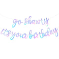 BEISHIDA Iridescent Go Shawty Banner – Pre-Strung Birthday Party Decor (Hip Hop Theme)