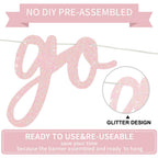 BEISHIDA Light Pink Go Shawty It's Your Birthday Banner – 11.4ft, Pre-Strung Glitter Hip Hop Theme