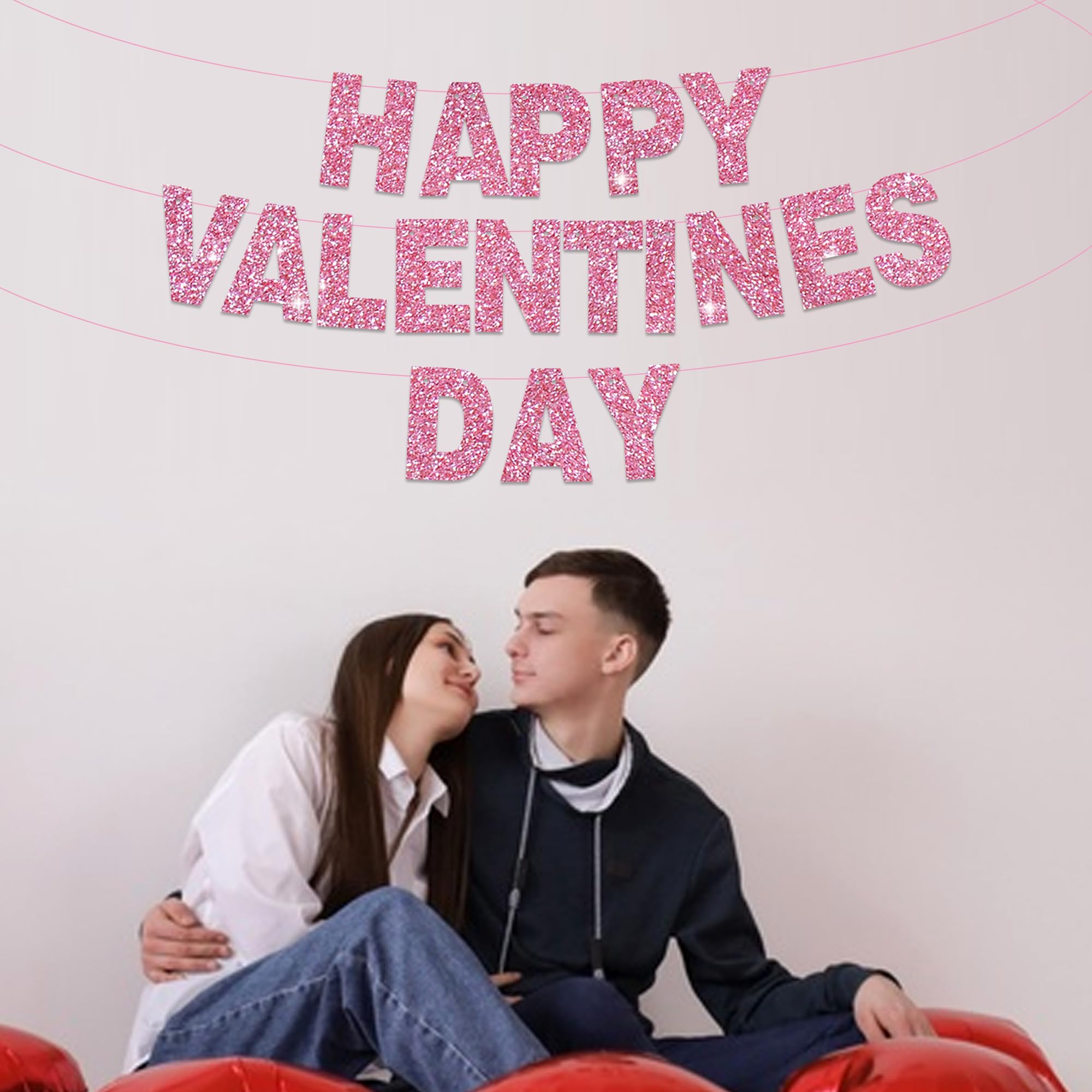BEISHIDA 116 PCS A-Z Glitter Pink DIY Letter Banner Kit – Customizable Party Decor for Birthday, Graduation & More