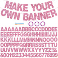 BEISHIDA 116 PCS A-Z Glitter Pink DIY Letter Banner Kit – Customizable Party Decor for Birthday, Graduation & More