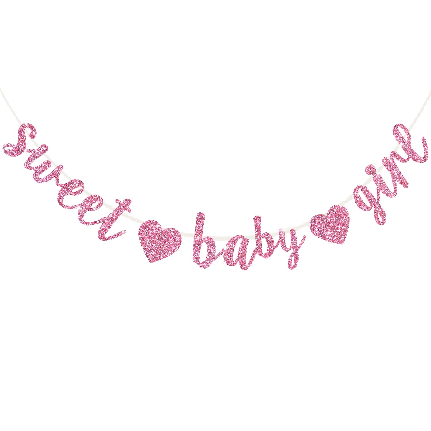 BEISHIDA Pink Glitter Girl Baby Banner – Pre-Strung No-DIY Party Decor for Girls