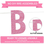 BEISHIDA Pink Rude You're Leaving but OK Banner — Pre-Strung Glitter Party Decor