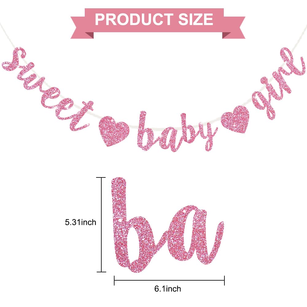 BEISHIDA Pink Glitter Girl Baby Banner – Pre-Strung No-DIY Party Decor for Girls