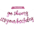 BEISHIDA Double-Sided Pink Go Shawty Birthday Banner – Pre-Strung 11.4ft Glitter Hip Hop Theme