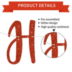 BEISHIDA Glitter Red Happy Anniversary Banner – Pre-Strung NO DIY Garland