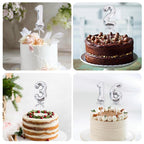 BEISHIDA 3D Number Cake Topper Silver – Reusable Birthday & Celebration Topper