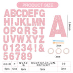 BEISHIDA Glitter Dark Pink DIY Letter Banner Kit – 111 Letters & Numbers, 3 Ropes, 2 Threading Devices