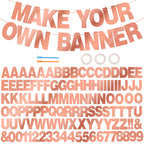 BEISHIDA Double-Sided Rose Gold 116-Piece DIY Letter Banner Kit | Custom Birthday & Wedding Decor
