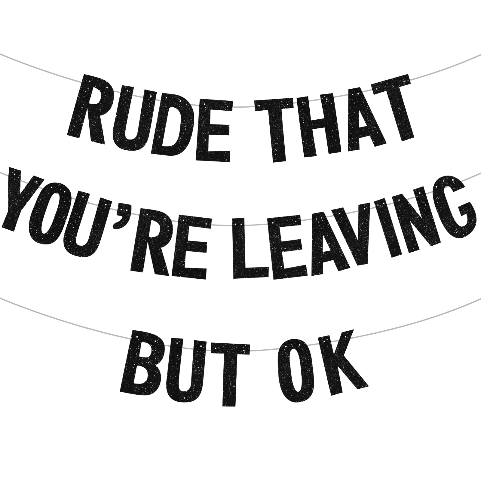 BEISHIDA Glitter Rude Youre Leaving Banner – Pre-Strung Going Away Party Decor
