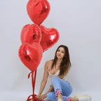 BEISHIDA 20 Pcs 18-Inch Red Heart Balloons – Romantic Foil Balloons for Proposals, Valentine’s Day, Weddings