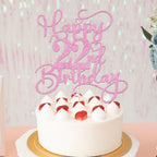 Bejotaa Pink Happy 22th Birthday Cake Topper – Glitter 1pc for Twenty Two Birthday & Anniversary Cakes