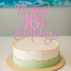 Bejotaa Pink Happy 16th Birthday Cake Topper – Glitter Party Decor