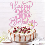 Bejotaa Pink Happy 36th Birthday Cake Topper | Glitter 1pc for 36th Birthday & Anniversary Party