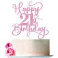 Bejotaa Pink Happy 21st Birthday Cake Topper – Glitter Party Decor