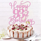 Bejotaa Pink Happy 93th Birthday Cake Topper | Glitter 1pc for Birthday & Anniversary Cakes