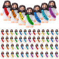 Bememo 50 Pcs Mini Jesus Figures – Rainbow Colors | Easter Party Favors