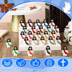 Bememo 100 Pcs Little Jesus Figures — Colorful Rubber Miniatures for Religious Party Favors