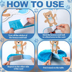 Bencailor 12 Bear Baby Shower Honeycomb Centerpieces – Neutral Cream & Blue Table Decorations