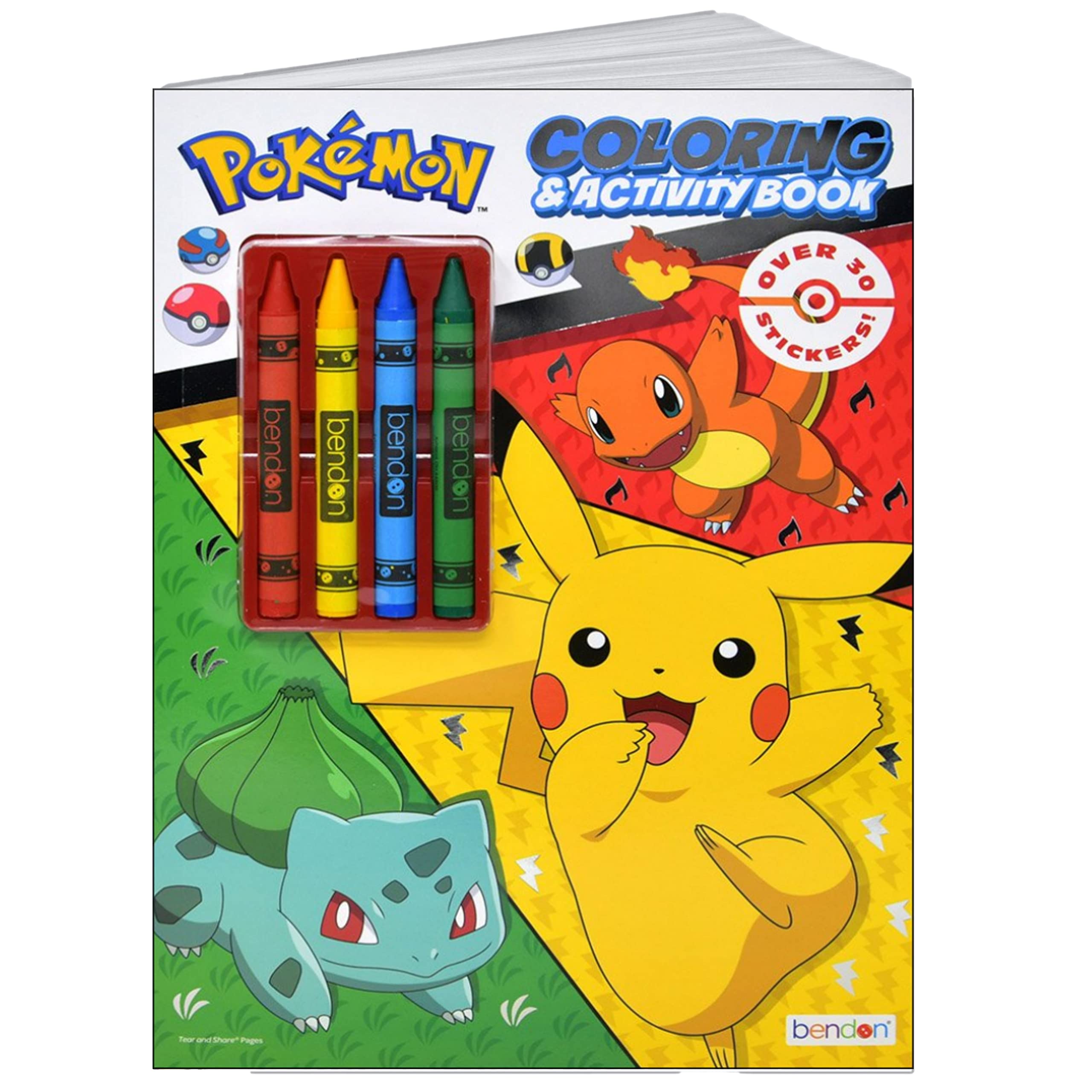 Bendon Pokemon Stickers Activity Set – Coloring Book, Reward Stickers, Door Hanger & Thank You Card Craft