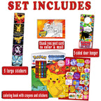 Bendon Pokemon Stickers Activity Set – Coloring Book, Reward Stickers, Door Hanger & Thank You Card Craft