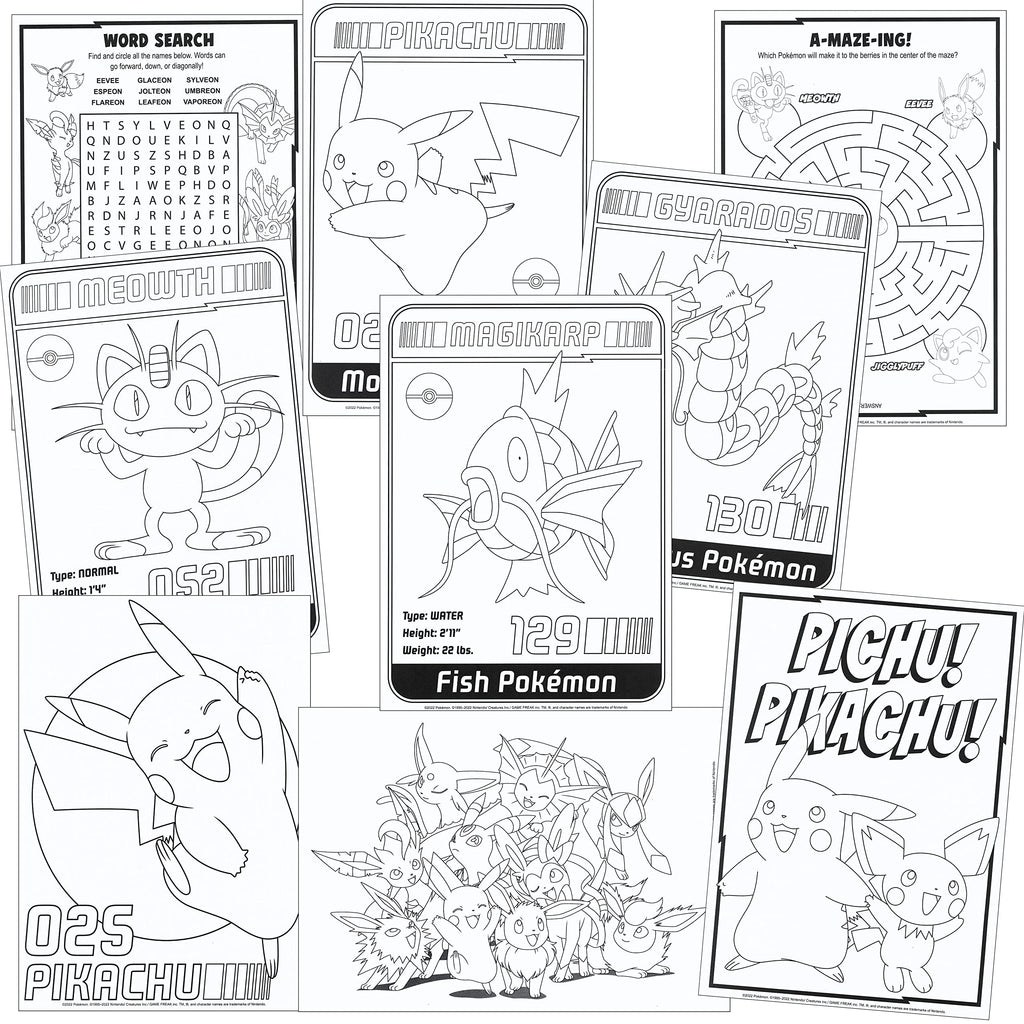 Bendon Pokemon Stickers Activity Set – Coloring Book, Reward Stickers, Door Hanger & Thank You Card Craft
