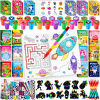 BenLouis 192Pcs Kids Party Favors: Mini Coloring Books, Crayons, Slap Bracelets & Stickers Set
