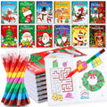 BenLouis 12 Christmas Mini Coloring Books with Stacking Crayons - Kids' Party Favors