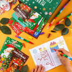 BenLouis 12 Christmas Mini Coloring Books with Stacking Crayons - Kids' Party Favors
